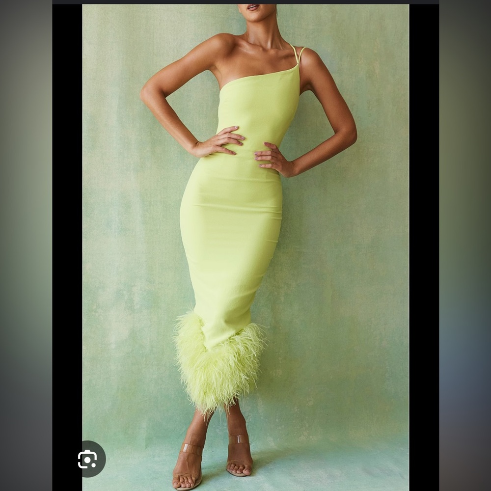 House of CB Lime Asymmetrical Dress